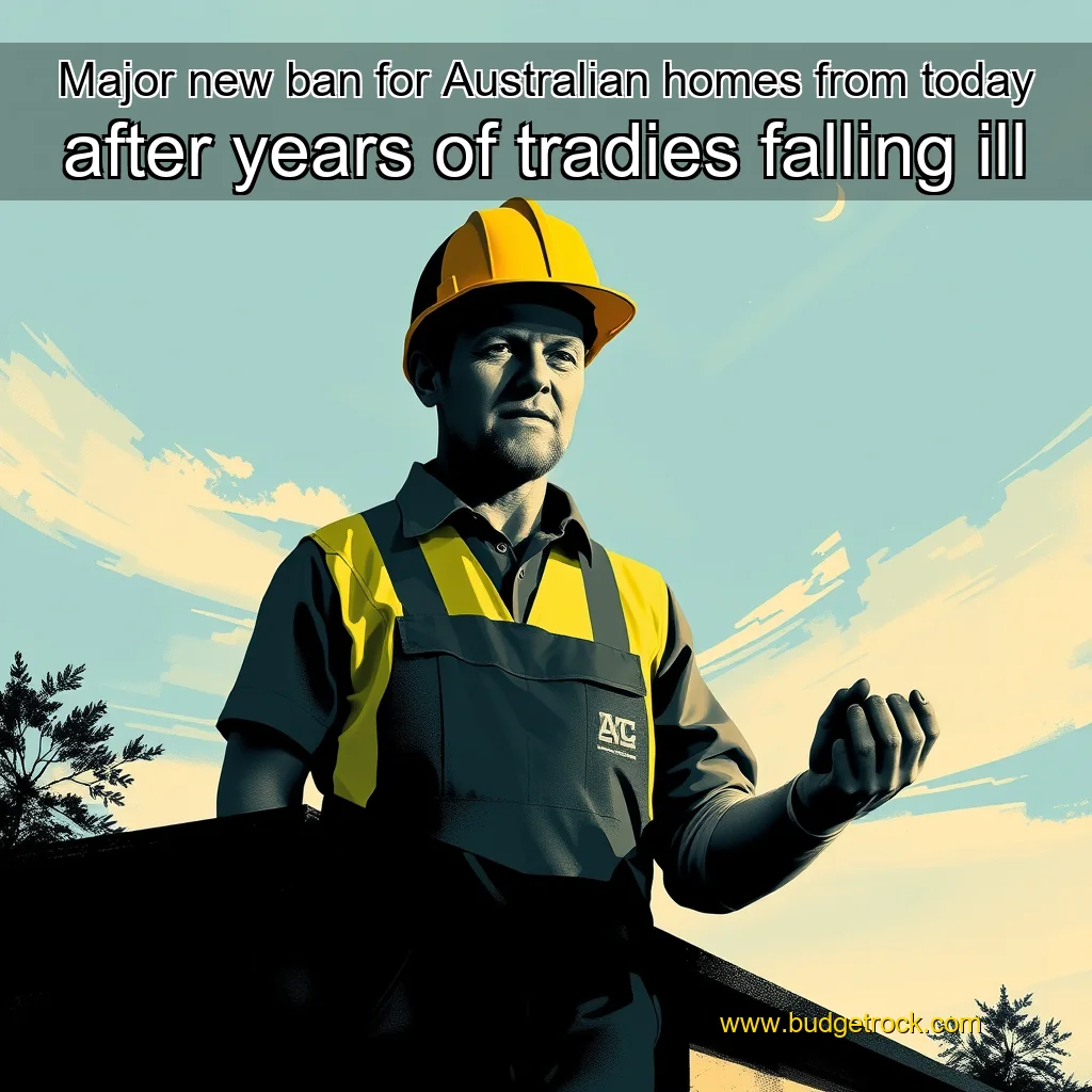Read more about the article Major new ban for Australian homes from today after years of tradies falling ill