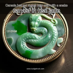 Artistic representation for Canada just got a cool new coin with a snake carved in real jade