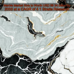 Artistic representation for Marble Market Size to Worth USD 98 34 billion by 2033 at a CAGR of 4 1 Straits Research