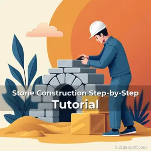 Artistic representation for Stone Construction Step-by-Step Tutorial