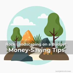 Artistic representation for Rock Landscaping on a Budget: Money-Saving Tips